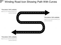 Winding road icon showing path with curves