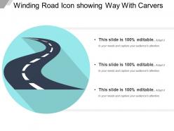 Winding road icon showing way with curves