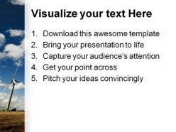 Windmills renewable energy science powerpoint templates and powerpoint backgrounds 0711