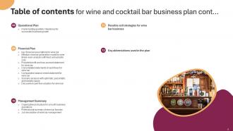 Wine And Cocktail Bar Business Plan Powerpoint Presentation Slides Editable Template