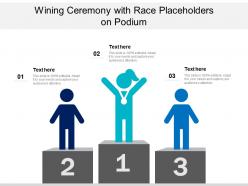 Wining ceremony with race placeholders on podium