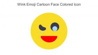 Wink Emoji Cartoon Face Colored Icon In Powerpoint Pptx Png And Editable Eps Format