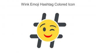 Wink Emoji Hashtag Colored Icon In Powerpoint Pptx Png And Editable Eps Format