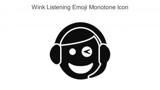 Wink Listening Emoji Monotone Icon In Powerpoint Pptx Png And Editable Eps Format