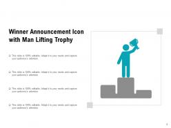 Winner Announcement Holding Megaphone Olympic Lifting Trophy Performing Team
