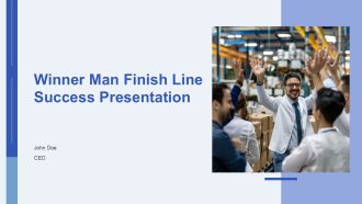 Winner Man Finish Line Success Presentation PPT Presentation AT