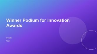 Winner Podium For Innovation Awards PPT PowerPoint AT
