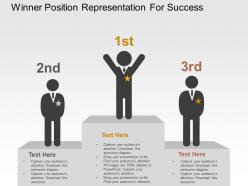 Winner position representation for success flat powerpoint design