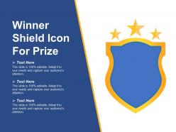 Winner shield icon for prize ppt design templates