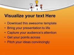 Winner trophies competition powerpoint templates ppt themes and graphics 0313