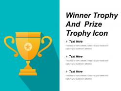 Winner trophy and prize trophy icon ppt diagrams