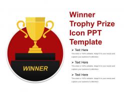 Winner trophy prize icon ppt template