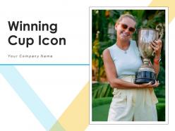 Winning Cup Icon Business Employee Targets Achievement Corporate Ceremony