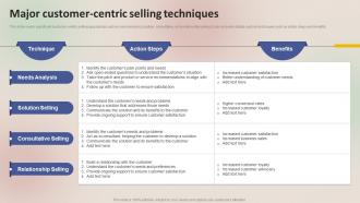 Winning Sales Techniques Major Customer Centric Selling Techniques MKT SS V