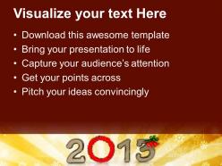 Winter holidays christmas wreath 2013 with new year concept powerpoint templates ppt for slides