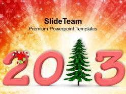 Winter Holidays Christmas Wreath 2013 With Pine Tree Powerpoint Templates Ppt For Slides