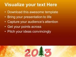 Winter holidays christmas wreath 2013 with pine tree powerpoint templates ppt for slides