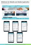 Wireframe For Website And Mobile Application One Pager Sample Example Document