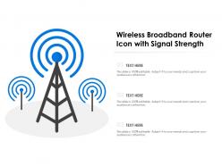Wireless broadband router icon with signal strength