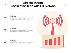 Wireless internet connection icon with full network