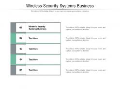Wireless security systems business ppt powerpoint presentation summary show cpb