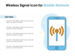 Wireless signal icon for mobile network