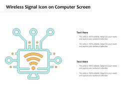 Wireless signal icon on computer screen