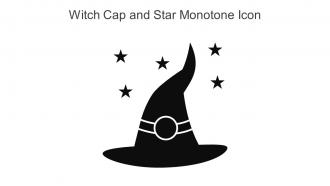 Witch Cap And Star Monotone Icon In Powerpoint Pptx Png And Editable Eps Format