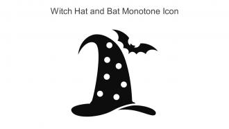 Witch Hat And Bat Monotone Icon In Powerpoint Pptx Png And Editable Eps Format