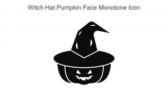 Witch Hat Pumpkin Face Monotone Icon In Powerpoint Pptx Png And Editable Eps Format