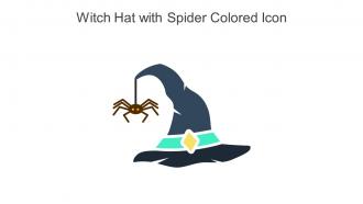 Witch Hat With Spider Colored Icon In Powerpoint Pptx Png And Editable Eps Format