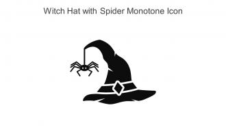 Witch Hat With Spider Monotone Icon In Powerpoint Pptx Png And Editable Eps Format