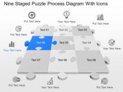Wj nine staged puzzle process diagram with icons powerpoint template