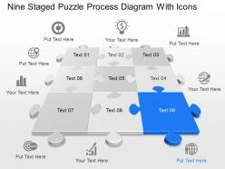 Wj nine staged puzzle process diagram with icons powerpoint template