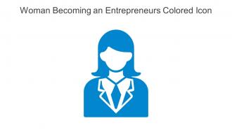 Woman Becoming An Entrepreneurs Colored Icon In Powerpoint Pptx Png And Editable Eps Format