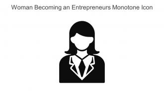 Woman Becoming An Entrepreneurs Monotone Icon In Powerpoint Pptx Png And Editable Eps Format