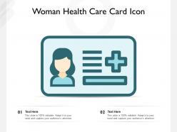 Woman health care card icon