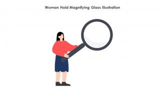 Woman Hold Magnifying Glass Illustration
