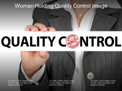 Woman holding quality control image