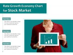 Woman holding rate growth investment chart on mobile tablet