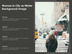 Woman In City As Winter Background Image