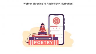 Woman Listening To Audio Book Illustration