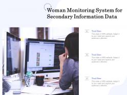 Woman monitoring system for secondary information data