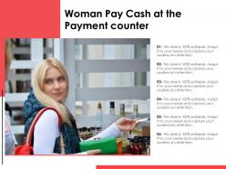 Woman pay cash at the payment counter