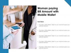 Woman Paying Bill Amount With Mobile Wallet