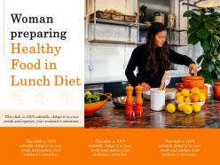 Woman preparing healthy food in lunch diet