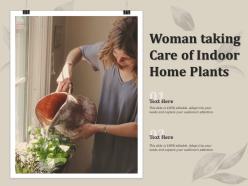 Woman taking care of indoor home plants