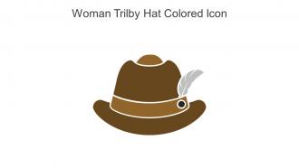 Woman Trilby Hat Colored Icon In Powerpoint Pptx Png And Editable Eps Format