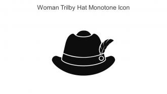 Woman Trilby Hat Monotone Icon In Powerpoint Pptx Png And Editable Eps Format