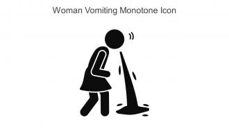 Woman Vomiting Monotone Icon In Powerpoint Pptx Png And Editable Eps Format